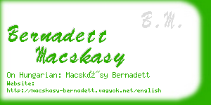 bernadett macskasy business card